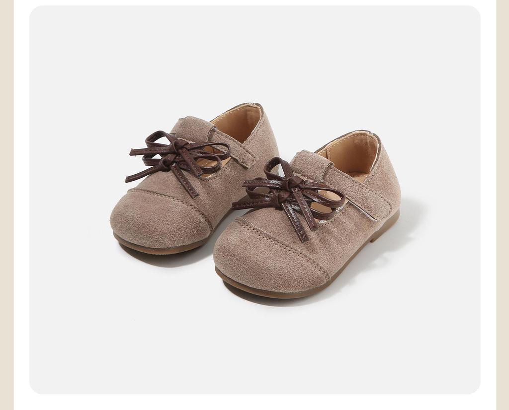 2026 Spring Girls' Leather Bow Princess Shoes - Soft Sole, Non-Slip Toddler First Steps