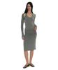 Partimento Woman Pwc Folding Waist Jersey Midi Skirt_Khaki