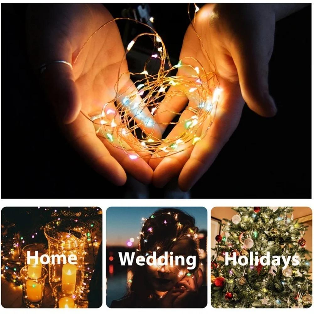 LED Outdoor Solar Lamp String Lights Timing Fairy Holiday Christmas Party Garland Solar Garden Waterproof Decorative Lights