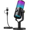 Maono DM30 RGB USB Конденсаторный Игровой Микрофон с RGB-подсветкой, Кнопкой Mute, Выходом для Наушников для ПК, Mac, PS4, PS5