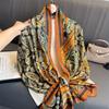 180*90 см Зимний люксовый бренд винтажный печатный женский большой платок хиджаб фуляр дизайн принт женская мода пляжный палантин головные платки