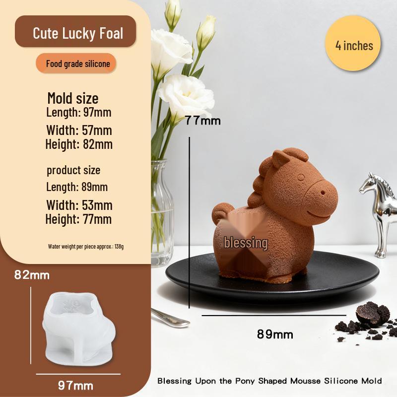 Силиконовая форма для муссовых десертов в виде иероглифа Фу «Лошадь» для животных французских десертов