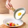 Creative Heart-Shaped Frying Pan with Wooden Handle Durable Nonstick Omelet Pancake Pan Cooking Pot Kitchen Cookware Accessories
