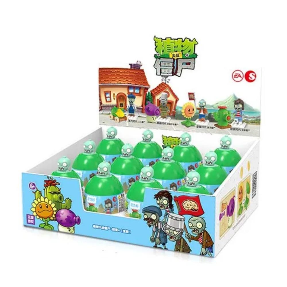 Оригинальные Строительные Блоки Plants VS Zombies Игрушки PVZ Куклы Сборная Фигурка Модель Аниме Веселые Яйца Гашапон Детские Подарки на День Рождения