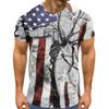 Summer Personalized Men's Flag 3D Digital Printed Short Sleeved T-shirt