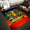Colorful Cartoon Brainrot Rug with Frogs, Shark, Jet, and Bold Graphics Suitable for use as an anti-slip for living room bedroom sofas