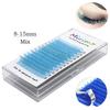 Blue Color Single Grafted False Eyelashes, (0.07/0.1), (C/D), Natural Extension Makeup, Mixed Length 8-15mm.