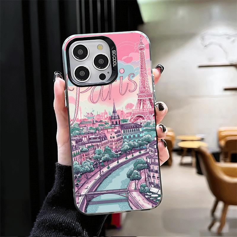 Франция Эйфелева башня Париж Ударопрочный чехол для телефона для iPhone 17 Air 16 16E 15 Pro Max 14 Plus 13 Mini 12 Задняя крышка Противоударный Fund