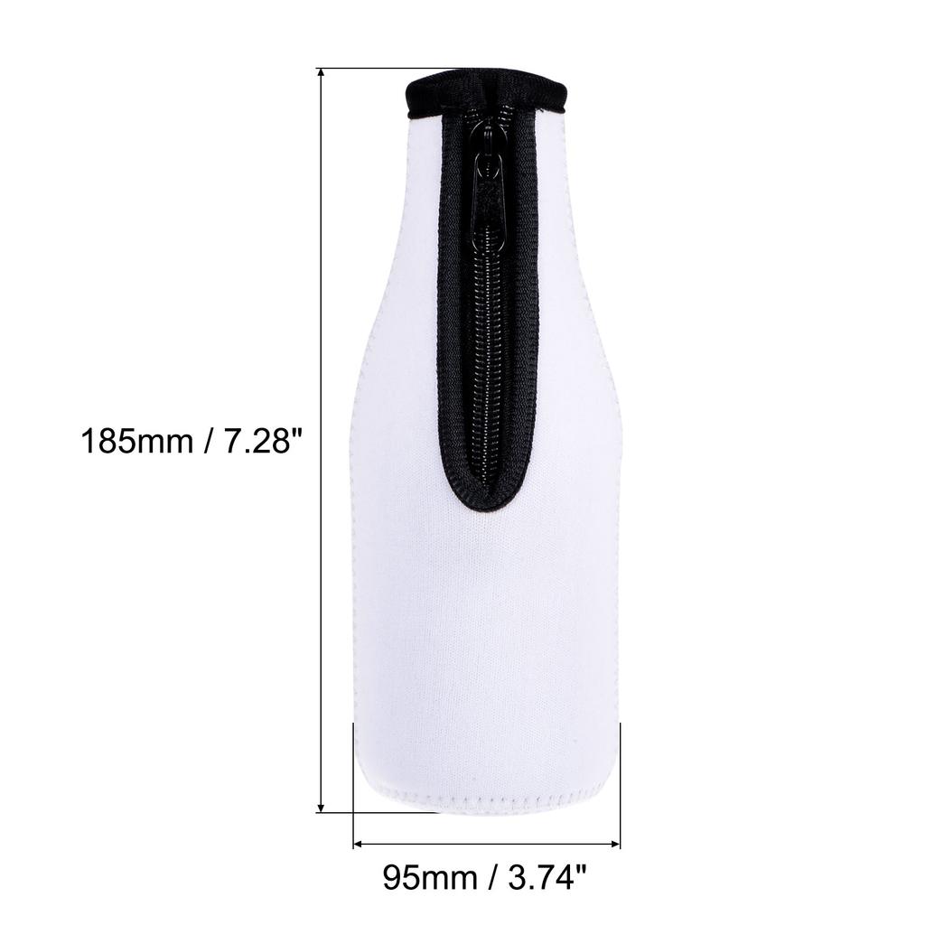 4pcs Beer Bottle Sleeves Cooler Insulator Collapsible Neoprene Covers with Zipper for 330ml to 350ml