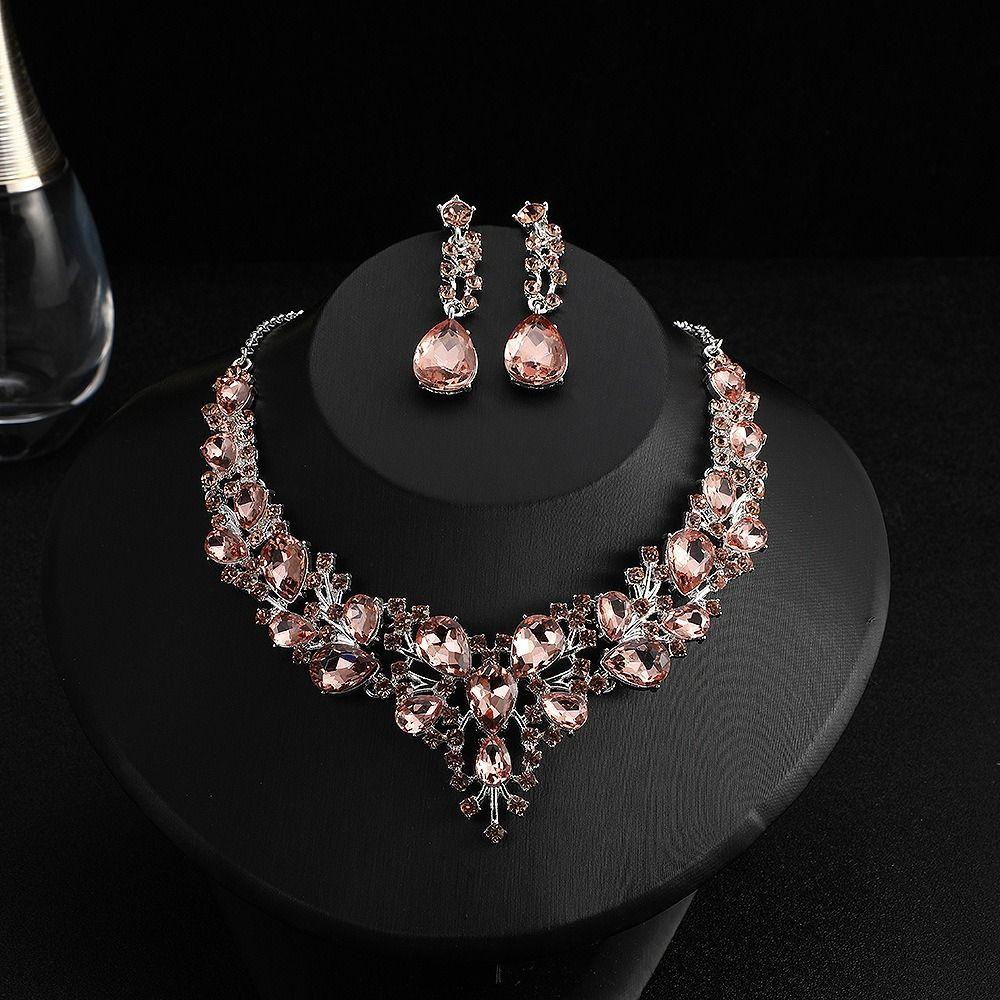 Jewelry Accessories Wedding Jewelry Set Women Necklace Necklace Ear Studs Set Korean Style Earrings