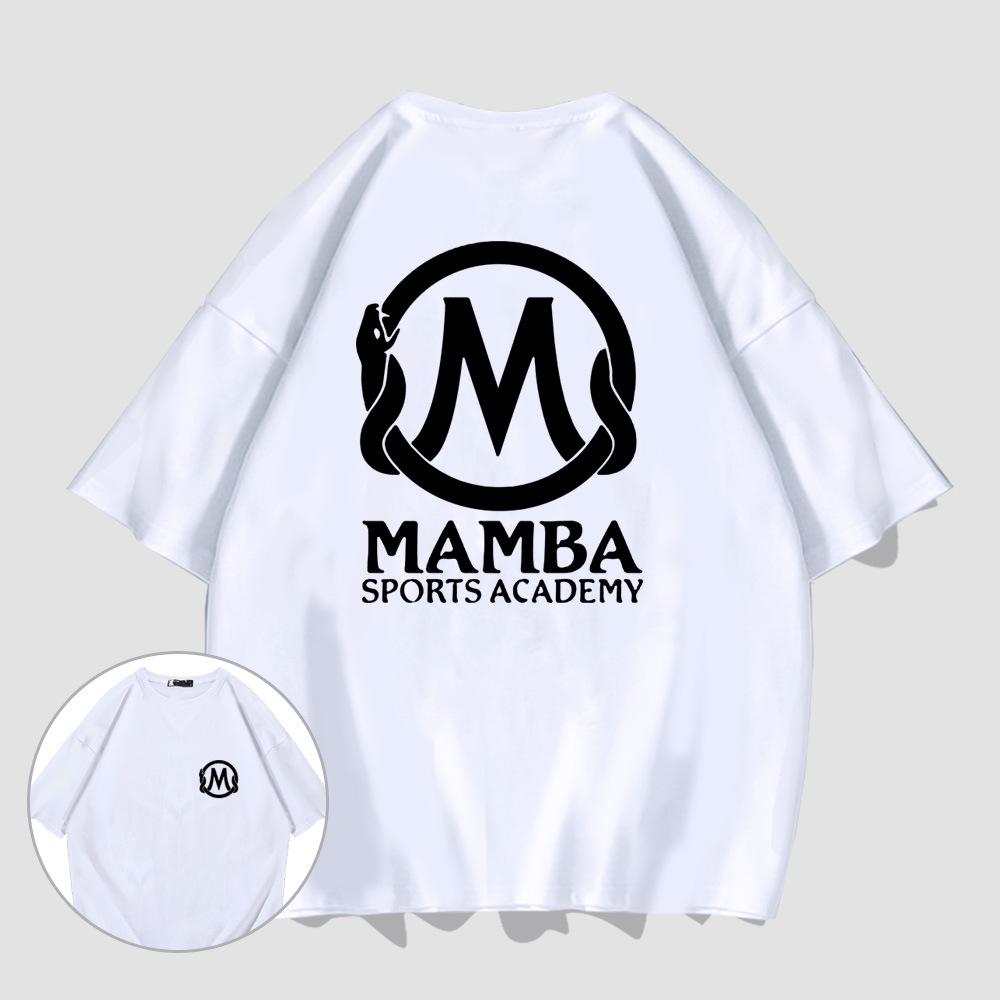 Mamba Memorial Short Sleeve T-Shirt Men's Lakers Black Mamba Teen High School Student Basketball Training Suit