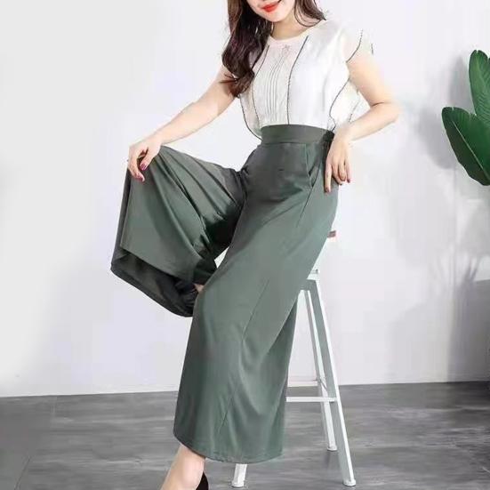 Женские брюки-костюмы, эластичные, с высокой талией, широкие, длинные брюки с карманами, однотонные, повседневные брюки для повседневной носки