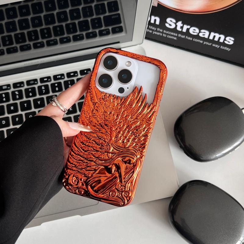 Trendy Frosted 3D Angel Wings Phone Case for iPhone 17/16/15/14/13 Pro Max