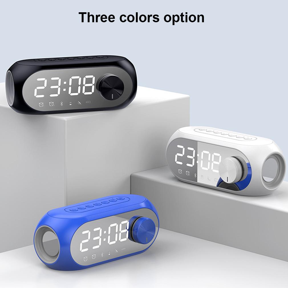 Будильник Беспроводной Bluetooth-динамик TF-карта плеер Звуковая коробка с дисплеем Большой объем Настольный будильник Басовый динамик