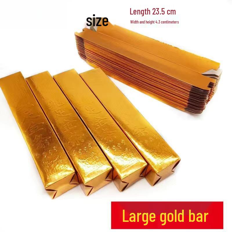 Handmade Origami Gold Bars: Semi-Finished, No-Fold, No-Glue, Available In Large, Medium, and Small Sizes.