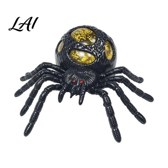 Lifelike Spider Toy 1/4Pcs Halloween Glitter Squeeze Toy Stress Relief Realistic Scary Portable Reliever Party Fake Prank Decoration