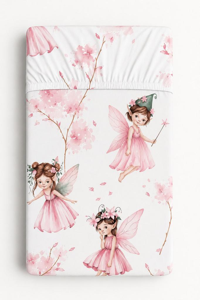Prześcieradło Bawełniane Z Gumką Do Łóżeczka 120X60 Cm - Blossom Fairies