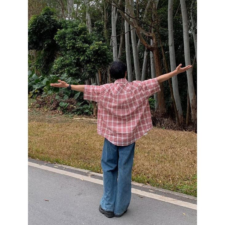 Мужская клетчатая рубашка с квадратным вырезом, молодежная мода, японский стиль, художественная мужская свободная рубашка, новая мода с длинными рукавами, осенний тренд, Харадзюку