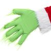Mens Green Beard Santa Hat With Furry Gloves For Adult Christmas Cosplay Costume Accessories