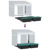 Chicken Nesting Box 2 Compartment Wall Mounted Design Galvanized Steel
