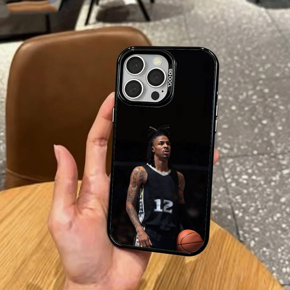 Баскетбол J-Ja M-Morant 12 Чехол для телефона для iPhone17,16,15,14,13,12,11 Plus,Pro Max Цветной Посеребренный Внутренний Чехол