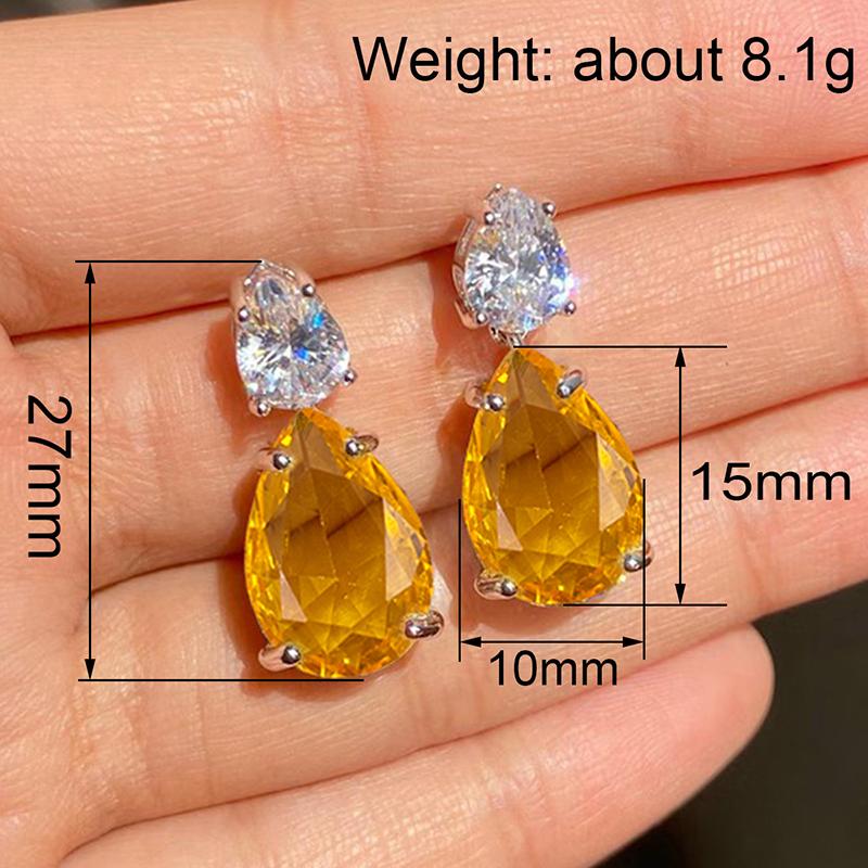 Xiaomi Huitan Sparkling Women Drop Earrings Inlaid Shining White/Yellow CZ Fashion Party Wedding Versatile Accessories Jewelry Gift