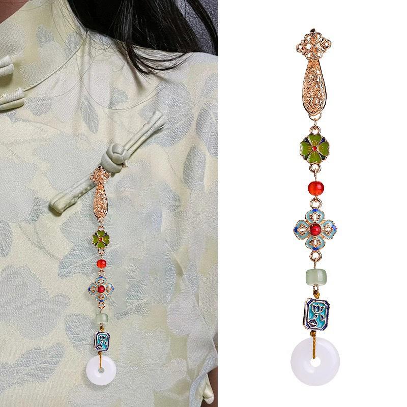 Женский китайский стиль Cheongsam Qipao лацкан подвеска кисточка кулон винтажная брошь элегантный стиль ханьфу аксессуары