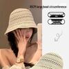 Женская легкая вязаная шляпа-ведро рыбака - Дышащая, с полым дизайном для весны и лета