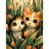 5d DIY Diamond Painting Cross Stitch Animal Cat Tulip Diamond Embroidery Mosaic Flower Full Round Drill Home Decor