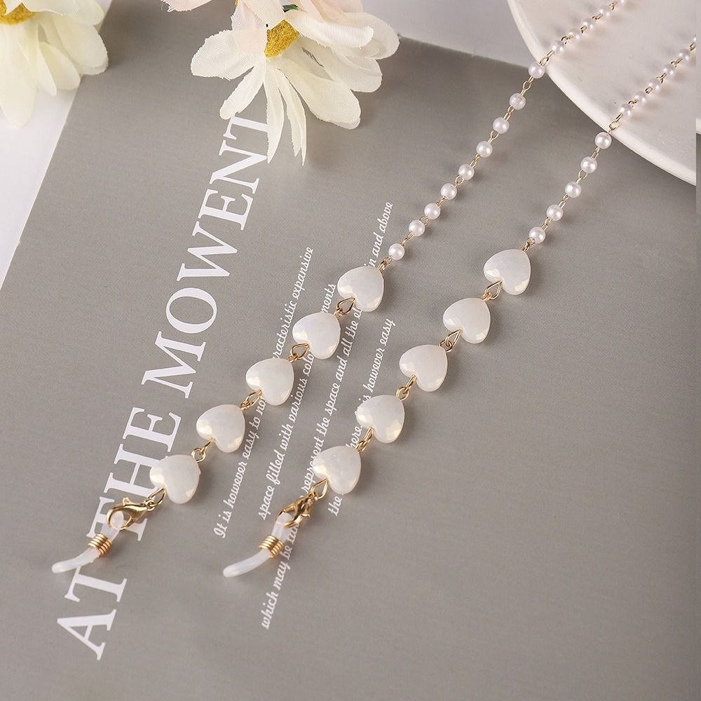 Neck Heart Shaped Pearl Sunglasses Chains Mask Anti-lost Chains Love Glasses Chains Spectacle Cord