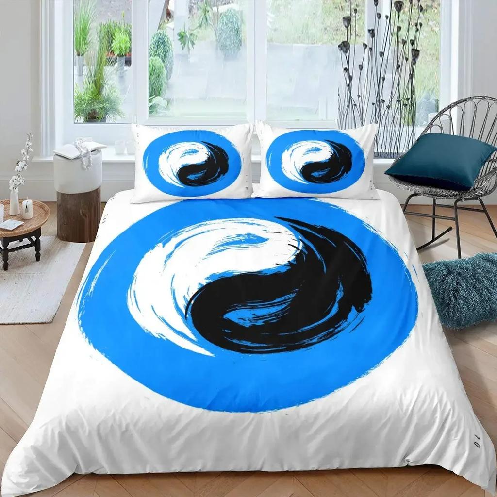Комплект пододеяльников Инь-Ян в стиле бохо Trippy Art Twin Одеяло Gossip Traditional Ying Yang Theme King Size Полиэстеровое одеяло