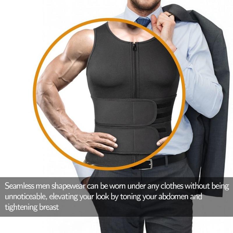Men's Double Belt Vest Shapewear Reinforcement Sweat Fat Burning Exercise Rubber Corset Waist Exercise Waist Compression Belt