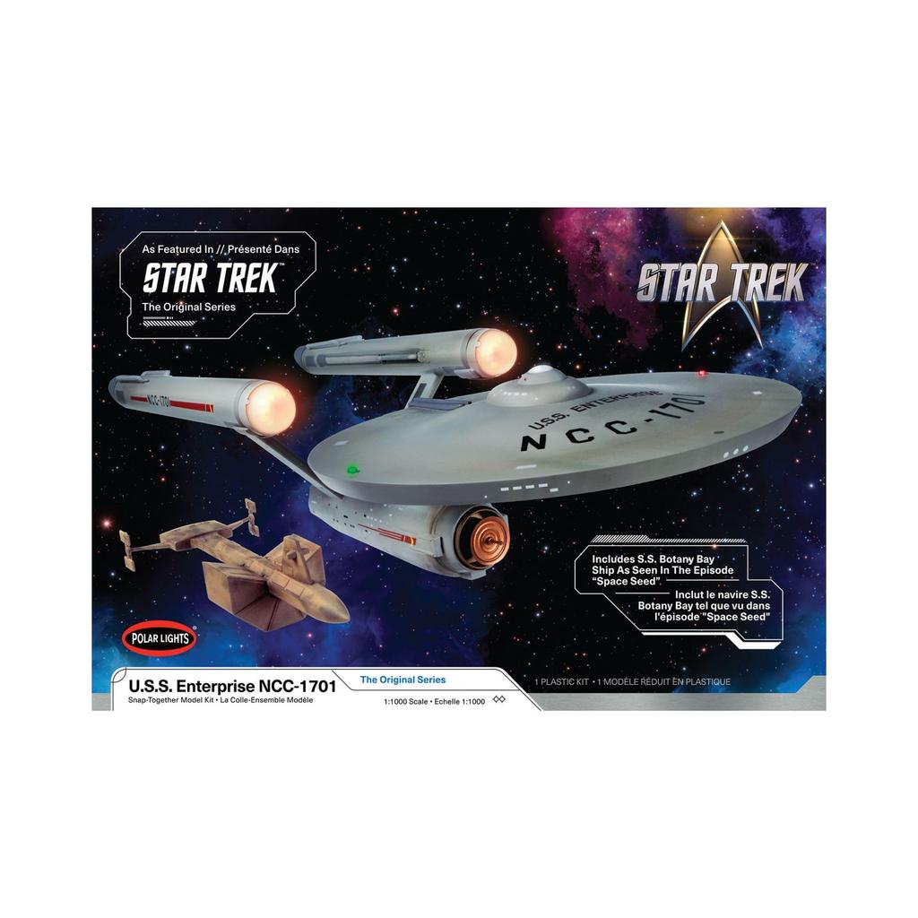 Polar Lights Star Trek Space Operation Enterprise Botany Bay Scale Plastic Model POL1000 U.S.S. NCC-1701 & 1/1000 (Snap Kit)
