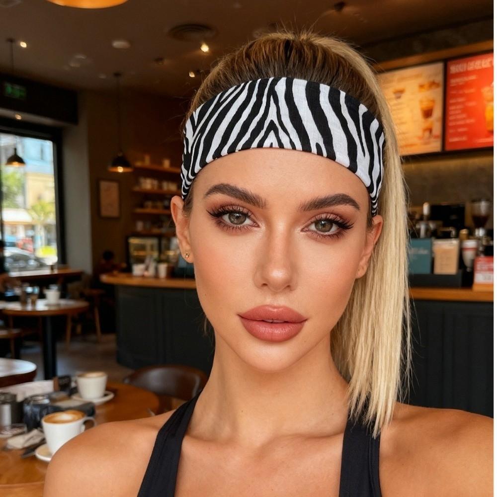 Wide-brimmed Zebra-print Headband High Elasticity Yoga Headband New Wide Brim Headband Sports