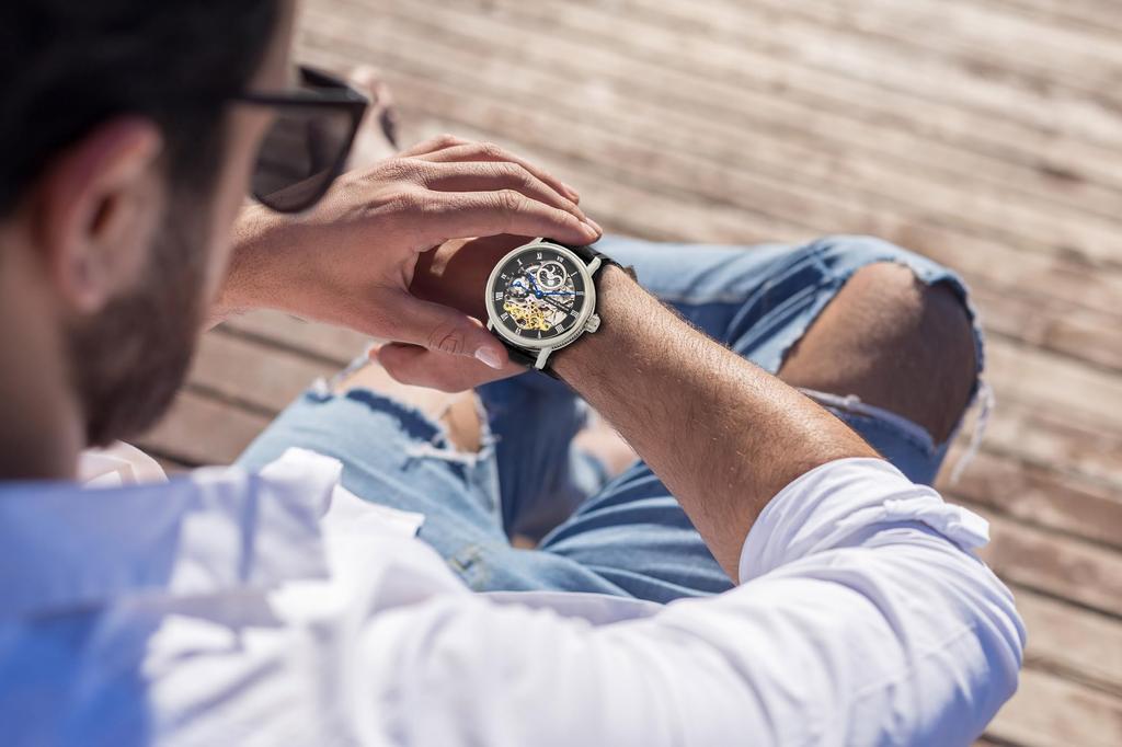 Daniel Douglas Watch Automatic Mechanical DD8806 Automatic Skeleton DANIEL&DOUGLAS Men's (DD8806-BK)