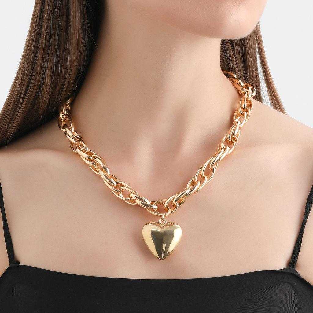 Layered Heart Necklace O Shaped Fashionable Personalities Necklace for Women
