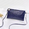 Crocodile Pattern Small Square Bag Women's Japanese and Korean Coin Bag Holding One Shoulder Crossbody Bag Patent Leather Key Mobile Coin Wallet