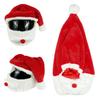 Christmas Motorcycle Helmet Cover Plush Full Face Helmet Cover Funny Santa Claus Xmas Hat for Men Women Riding Skiing