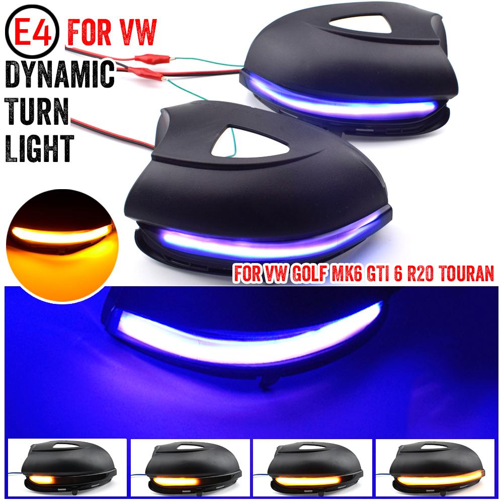 Dynamic Blinker For Volkswagen Golf MK6 for GTI 6 R Line VI R20 LED Turn Signal Light Touran GTD Side Mirror Indicator for