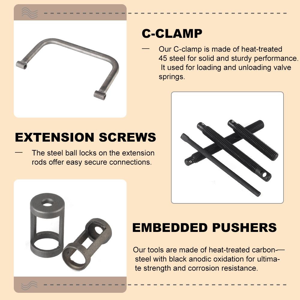 Engine Spring Compressor Valve Clamp Set Valve Spring Compressor Kit Removal And Installation Tools ATVs 10pcs for Car Van Motorcycle Engines