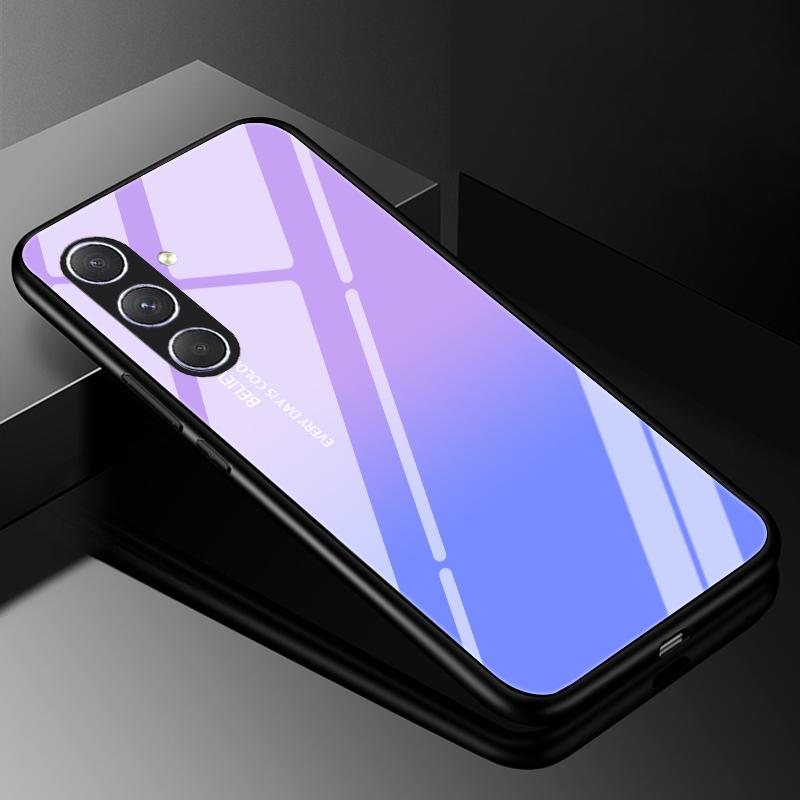 Чехол для телефона из закаленного стекла для Samsung Galaxy A05 A05S Чехол A15 A14 A24 A34 A25 A54 4G 5G Роскошный Твердый Бампер A04 A04S A04E