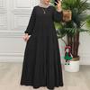 ZANZEA Женское повседневное платье с круглым вырезом, длинным рукавом и свободного кроя, мусульманское