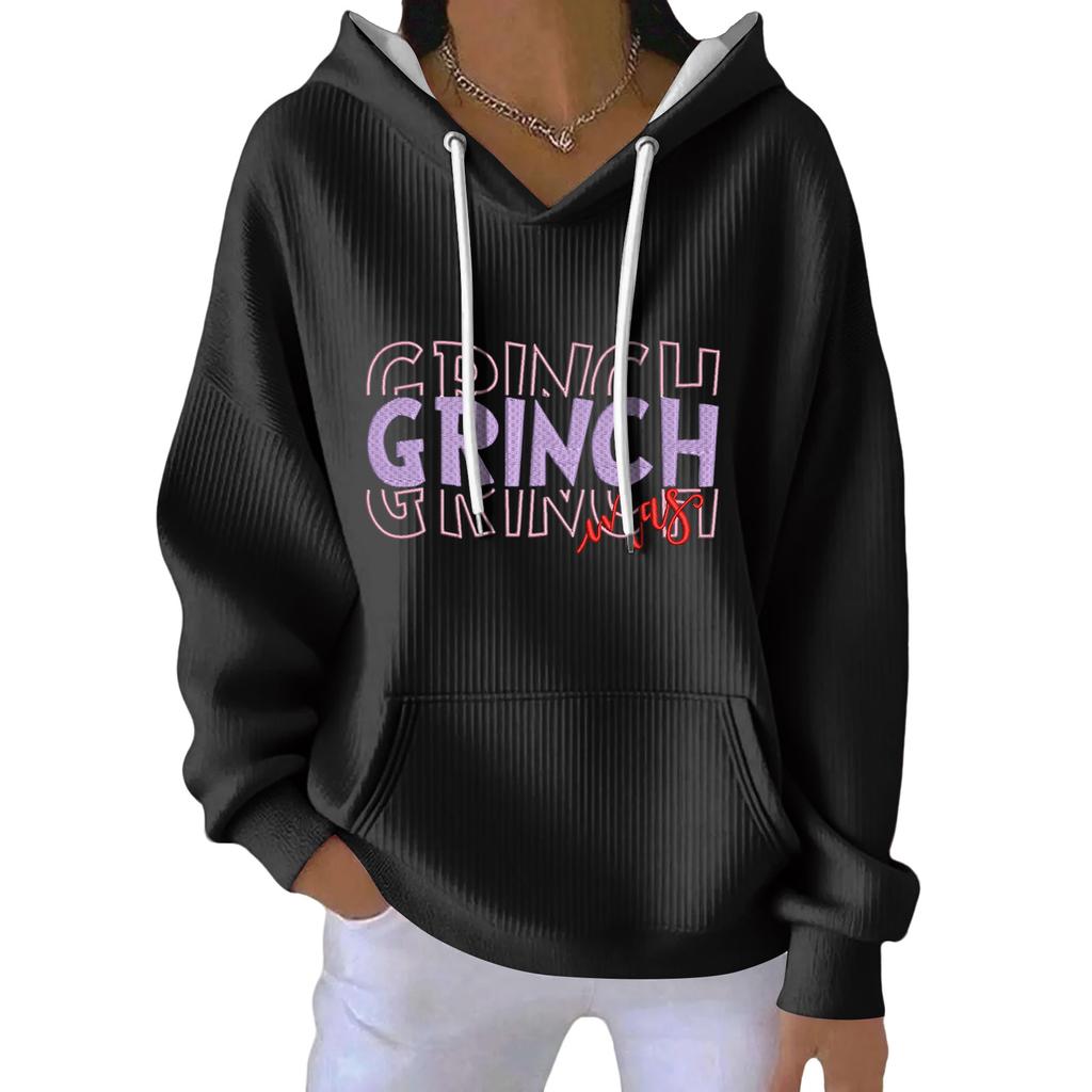 Женская модная повседневная толстовка с длинными рукавами и принтом рождественского ангела