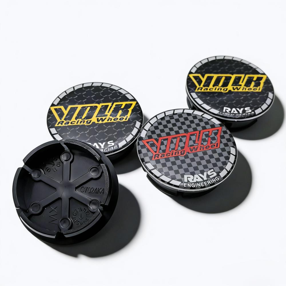 AAYP1 4pcs JDM VLOK Racing Logo Rays Emblem Car Wheel Center Caps 48MM Clip 42MM Wheels Hub Cap Rim Hubcaps Dust Cover Car Accessories