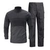 Mens Camo Tactical Long Sleeve Set Outdoor Training Suit Breathable Cotton Blend Hiking Running