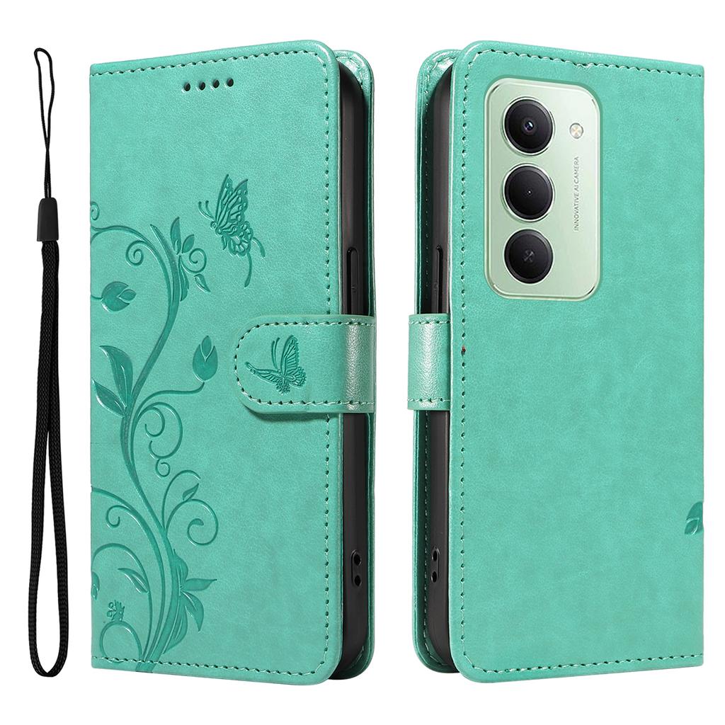 Для Xiaomi Redmi 15 5G (Глобальный) (169 мм) Чехлы из искусственной кожи с цветочным узором, кошелек-подставка, чехол для телефона с ремешком