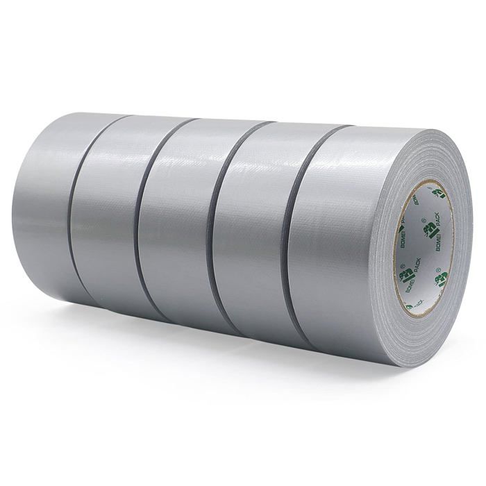 BOMEI PACK Unil - Ruban Adhésif Toilé Gris, Heavy Duty Duct Tape 5 rouleaux 50 mm x 50 m pour les travaux de réparation, fixatio32