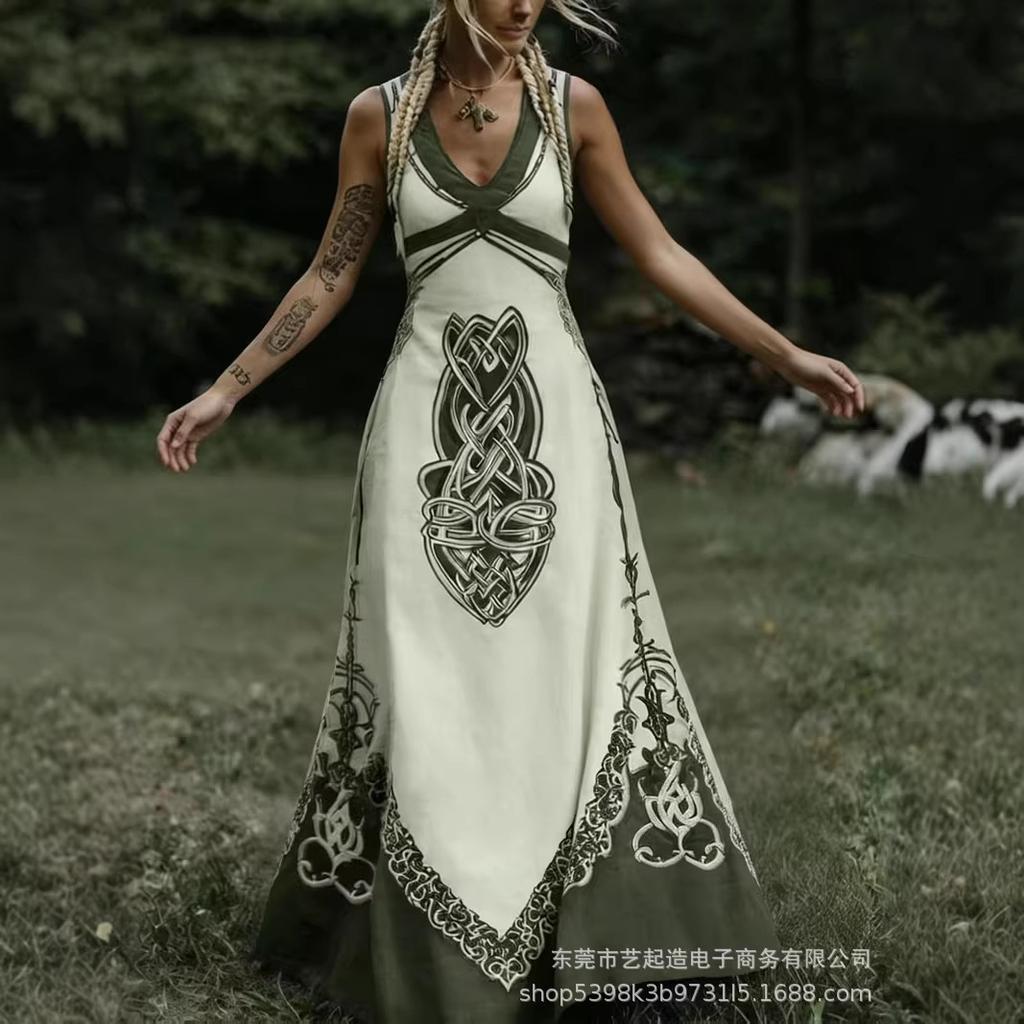 2025 Women's Summer V-Neck Casual Vest Dress - Plain Colors, Creative Design