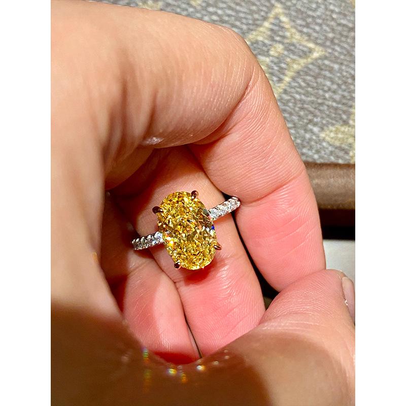 Ювелирные изделия Xiancan 2021 Овальное сияющее кольцо: Серебро 925 пробы с бриллиантом высокой чистоты для женщин.