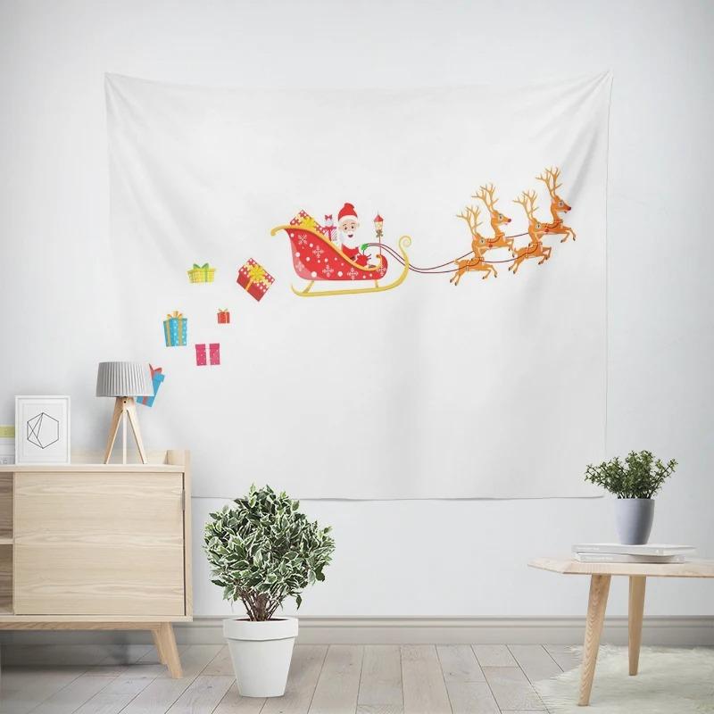 Новогодняя Рождественская Ночь Санта-Клаус Узор Гостиная Спальня Декоративный Гобелен